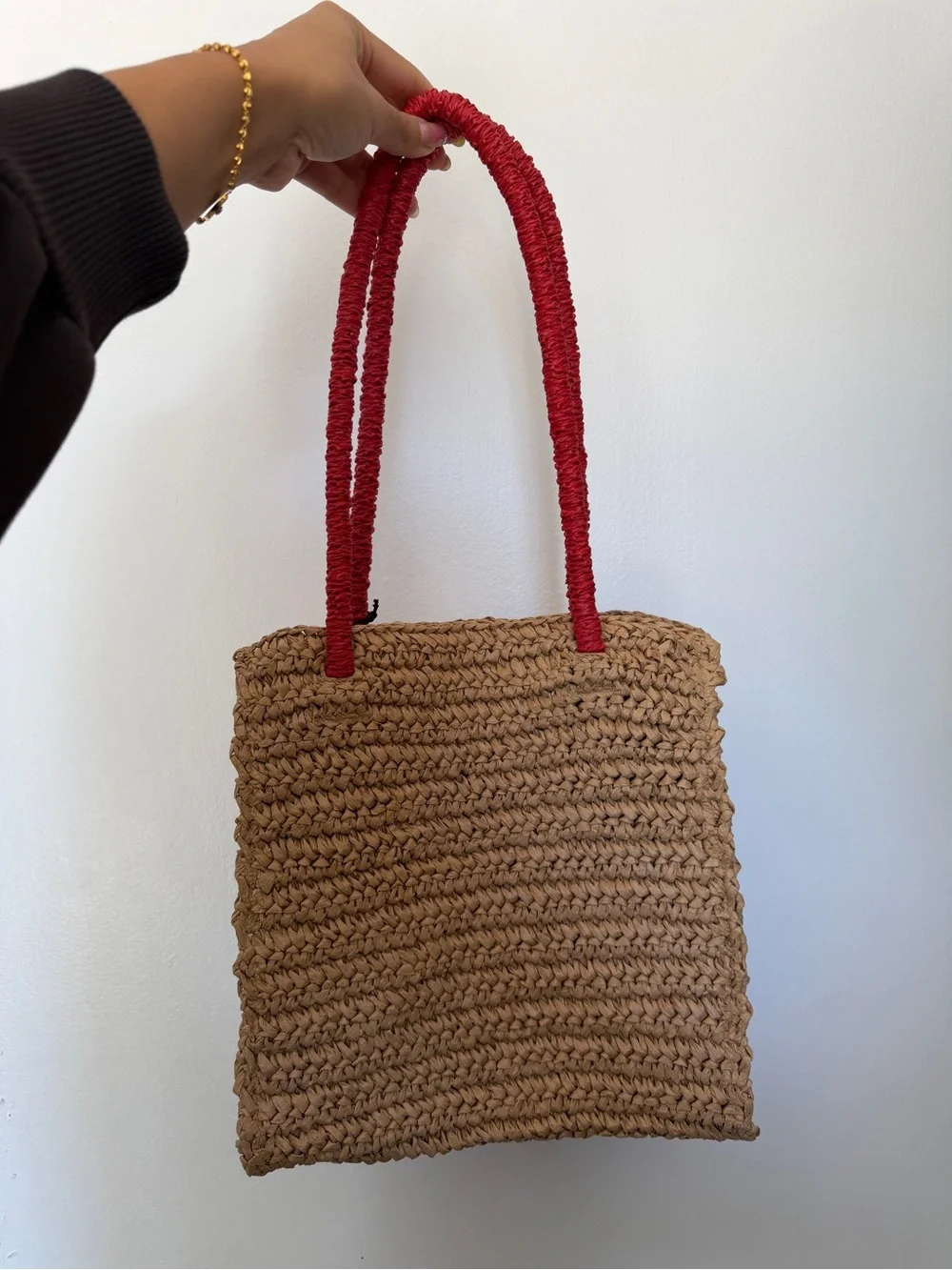 Damson Madder Raffia Tote